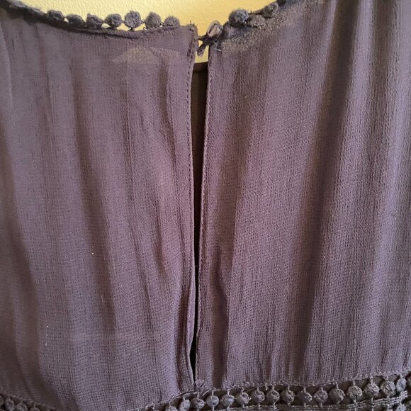 ZARA Navy Blue Sleeveless Dress with Crochet Style Details - Picture 9 of 10